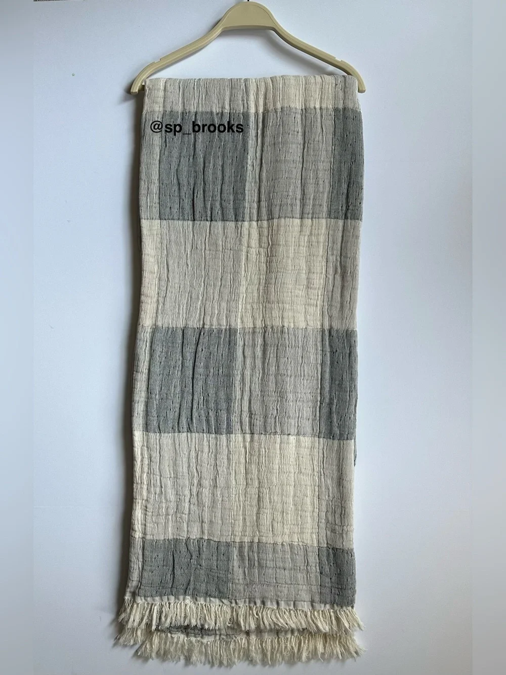 🎁Piscatextil Throw Blanket - Cotton - Gray Check